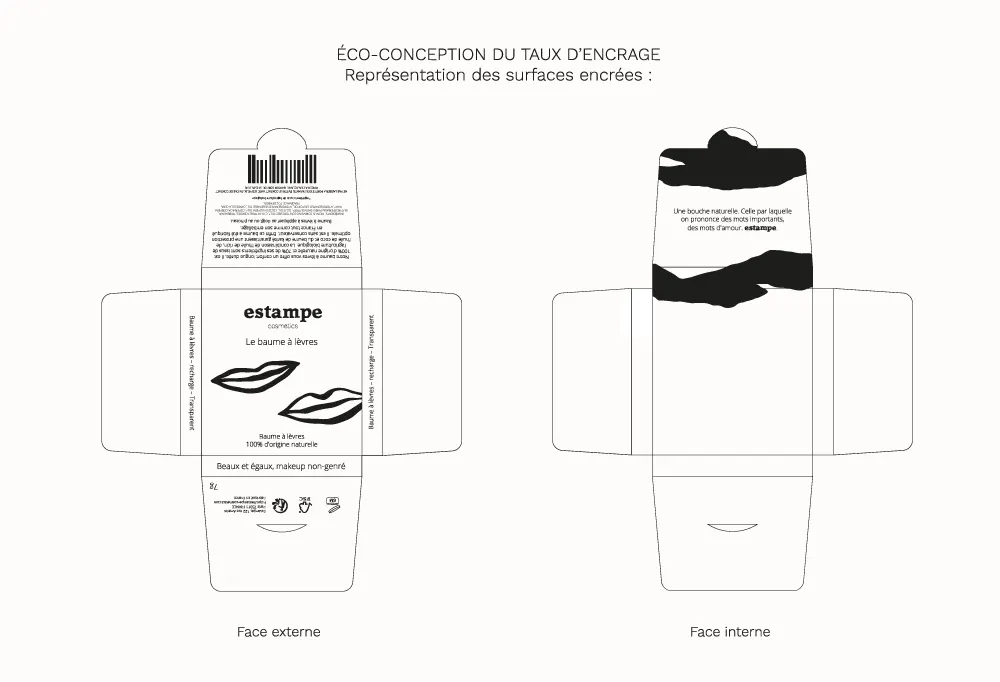 Packaging éco-conçu estampe cosmetics