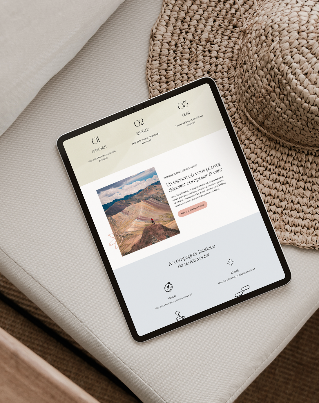 Site-internet-Granda-Urso-Marie-Heloir Moodboard identité visuelle