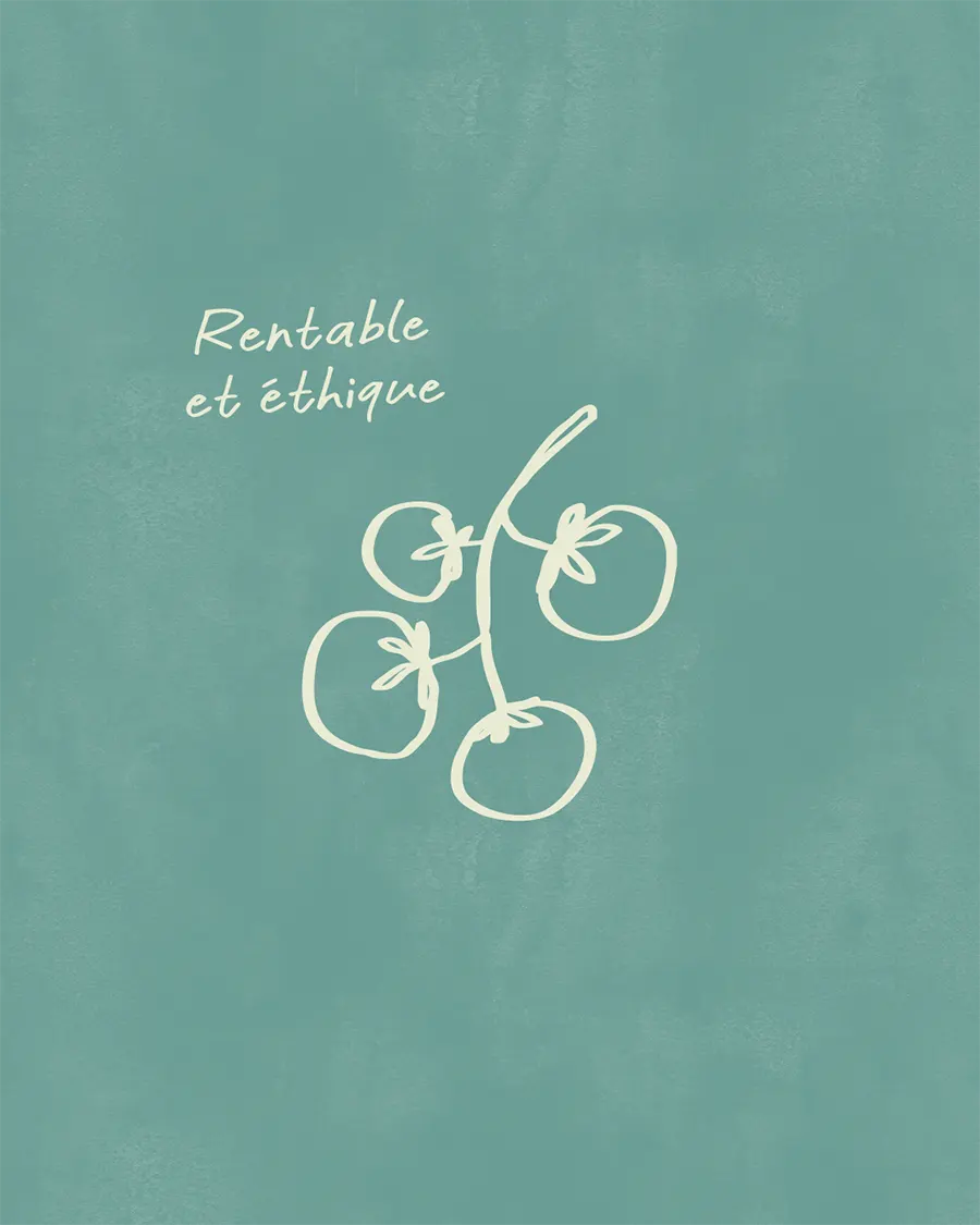 Logo rond les plantes de tomines sur un packaging